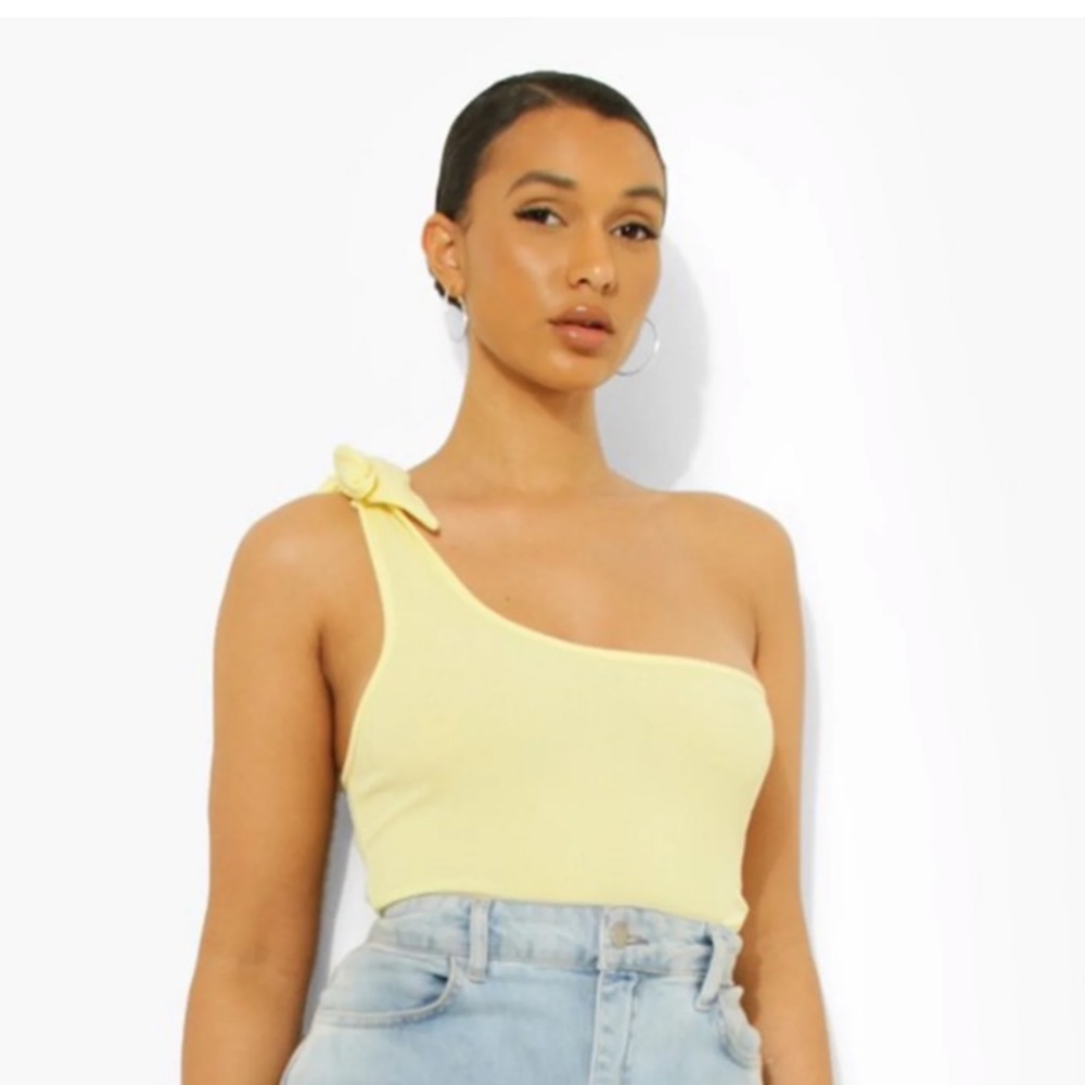 Brand New Yellow One-Shoulder Bodysuit